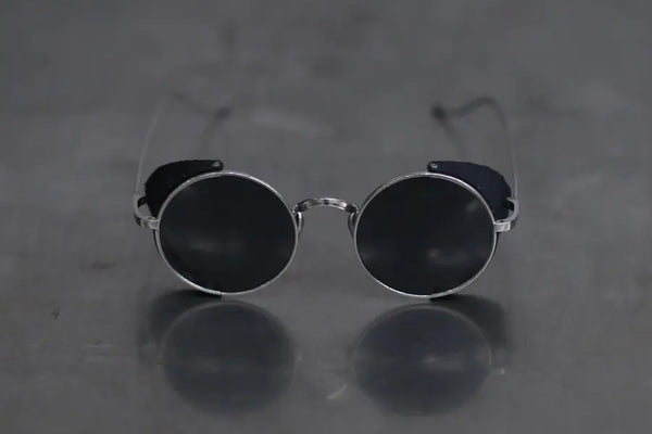 Rigards X UMA WANG Joint Stainless Steel + Natural Stone Handmade Glasses RG00UW1 Series RG-RG00UW1-YSH Silver Frame Dark Gray Lenses